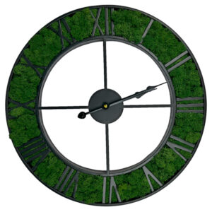 Zegar ścienny 47,5 cm z mchem chrobotkowym RETROMOSS CLOCK