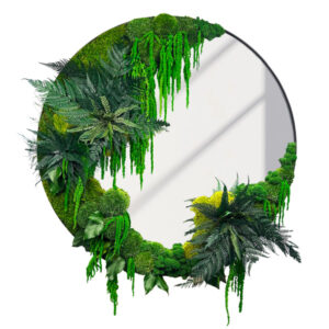 Lustro dekoracyjne 80 cm BOTANICA MOSS GRAND z mchem i roślinami stabilizowanymi